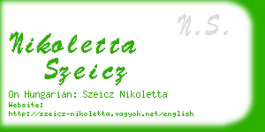 nikoletta szeicz business card